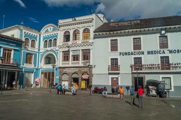 Quito Ecuador Juni 2015 Gamla Byggnader Plaza Del Teatro Torget — Stockfoto