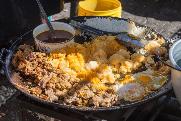 Meal Prepared Traditional Saturday Market Remote Village Zumbahua Ecuador — Stock Photo, Image