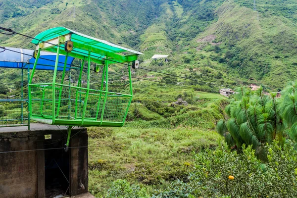 Cable Car Utiliza Para Observar Caídas Agoyan Cerca Banos Ecuador —  Fotos de Stock