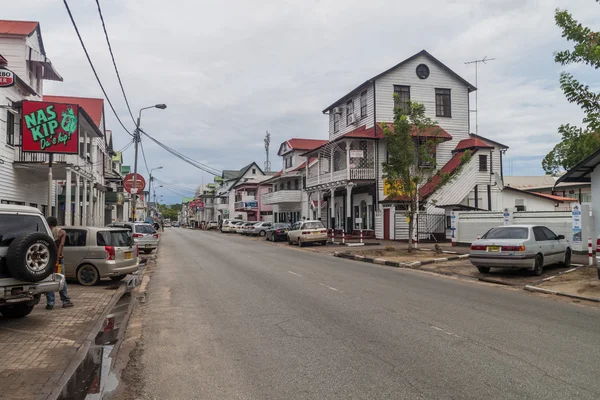 Paramaribo Suriname Agosto 2015 Rua Com Antigos Edifícios Coloniais Paramaribo — Fotografia de Stock