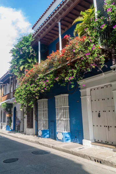 Kolorowe Domy Centrum Miasta Cartagena Indias Kolumbia — Zdjęcie stockowe