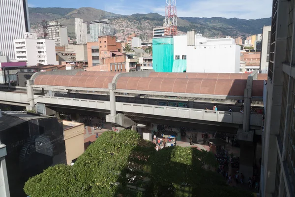 Medellin Colombia September 2015 Elevated San Antonio Station Medellin Metro — Stock Photo, Image
