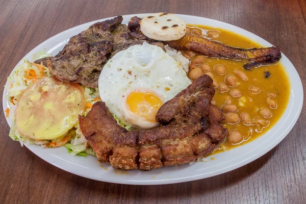 Bandeja Paisa Typical Meal Colombia — Stock Photo, Image
