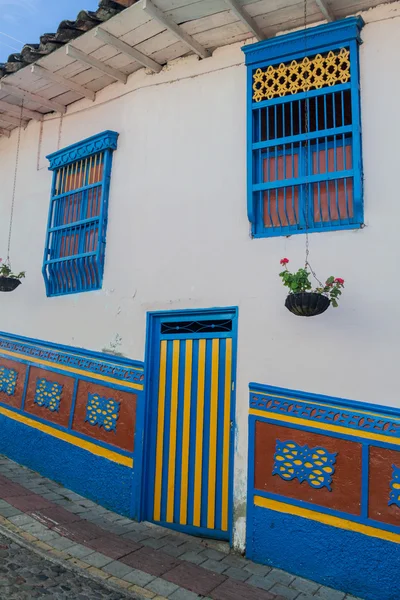 Bunt Dekoriertes Haus Guatape Dorf Kolumbien — Stockfoto