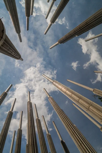 Pohled Dekorace Parque Las Luces Park Světla Náměstí Cisneros Medellin — Stock fotografie