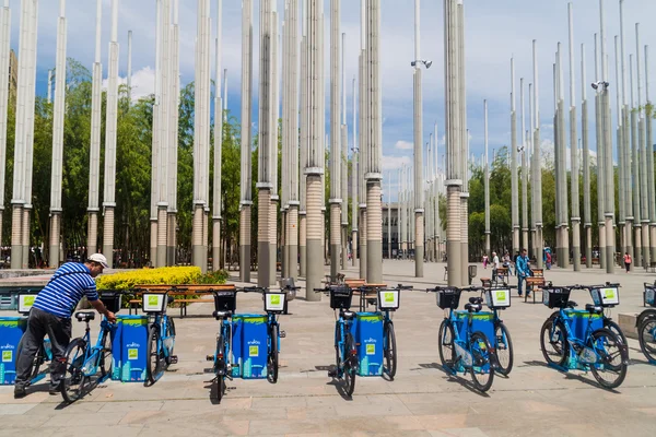 Medellin Kolombiya Eylül 2015 Bir Bisiklet Kiralama Hizmetinden Encicla Istasyonları — Stok fotoğraf