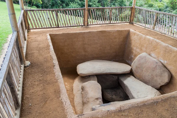 Hrobka Alto Las Guacas Archeologické Lokalitě Poblíž San Agustin Kolumbie — Stock fotografie