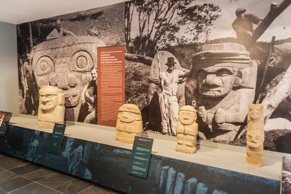 San Agustin Colômbia Setembro 2015 Exposição Estátuas Antigas Museu Arqueológico — Fotografia de Stock