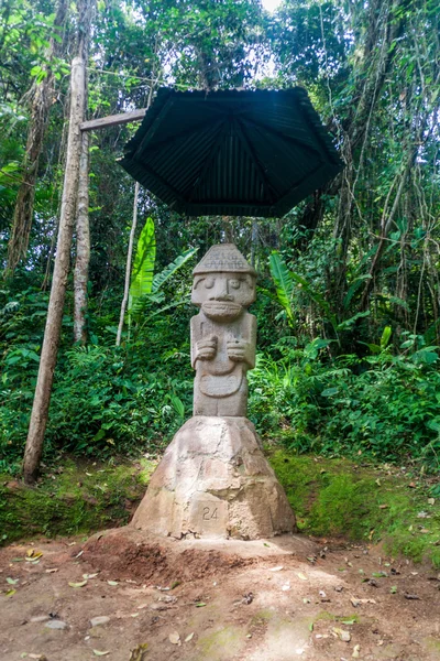 Antica Statua Nel Parco Archeologico San Agustin Colombia — Foto Stock