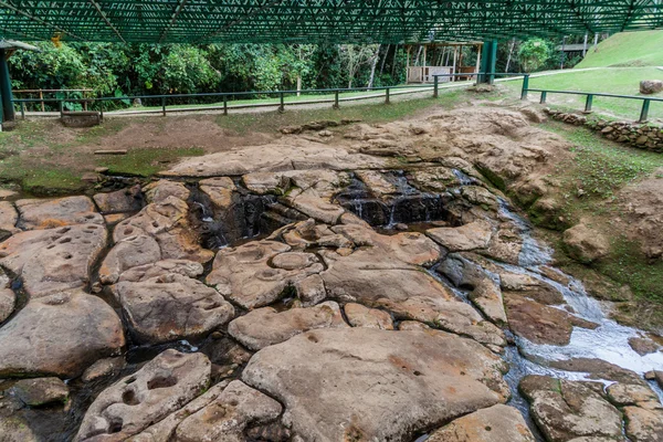 Esculturas Ribeirinhas Antigas Chamadas Fuente Lavapatas Parque Arqueológico San Agustin — Fotografia de Stock