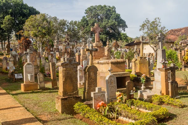 Barichara Colômbia Setembro 2015 Cemitério Com Lápides Arenito Aldeia Barichara — Fotografia de Stock