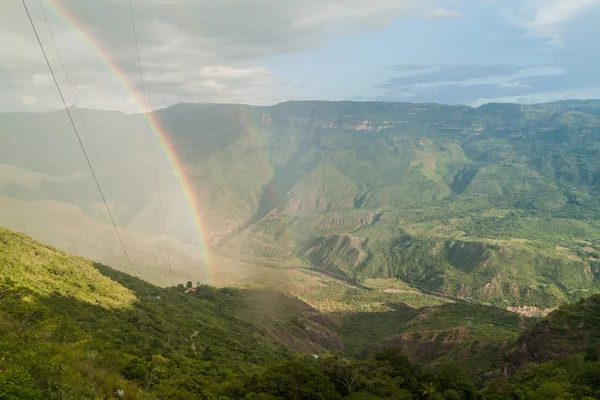 Regenbogen Chicamocha River Canyon Kolumbien — Stockfoto