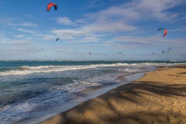 Cabarete sahilinde uçurtma sörfü, Dominik Cumhuriyeti