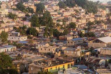 Dominik Cumhuriyeti 'nin başkenti Santo Domingo' nun hava manzarası