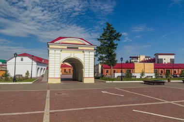 Omsk, Rusya 'daki Omska kalesinin kalıntılarındaki Tobolsk Kapısı