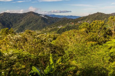 Kinabalu Dağı yakınlarındaki dağların manzarası, Sabah, Malezya