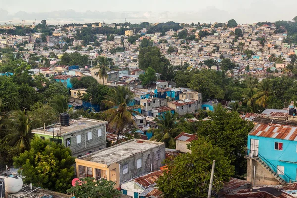 Vista Aérea Las Partes Empobrecidas Santo Domingo Capital República Dominicana — Foto de Stock