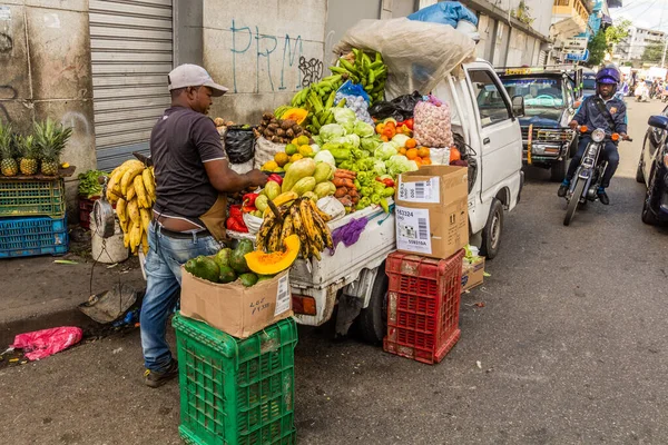 圣地亚哥 2018年12月3日 多米尼加共和国首都圣多明各的水果和蔬菜销售商 — 图库照片
