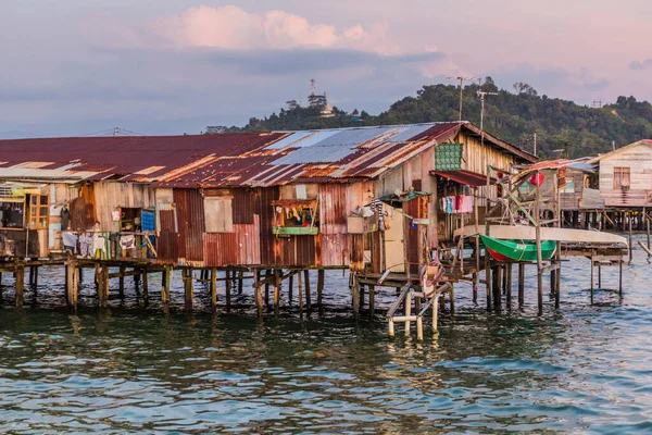 Tanjung Aru Village Aquatique Près Kota Kinabalu Sabah Malaisie — Photo
