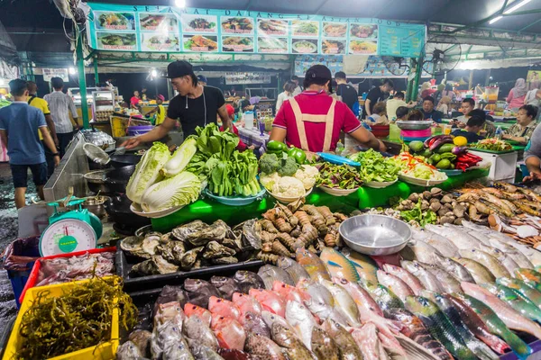 Kota Kinabalu Malaysia February Bruary 2018 Sea Food Stalls Night — 图库照片