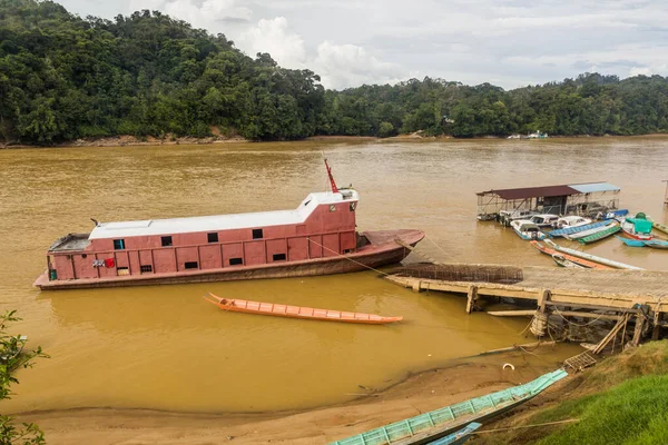 Barche Sul Fiume Batang Rejang Kapit Sarawak Malesia — Foto Stock