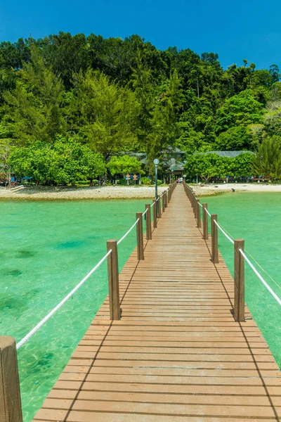 Holzsteg Auf Der Insel Gaya Tunku Abdul Rahman Nationalpark Sabah — Stockfoto