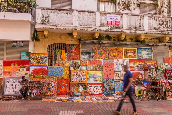 Santo Domingo República Dominicana Noviembre 2018 Tienda Recuerdos Con Pinturas —  Fotos de Stock
