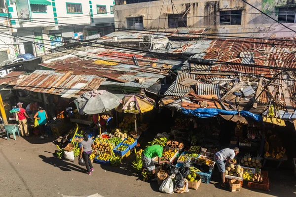 Santo Domingo Dominiska Republiken December 2018 Flygfoto Marknad Centrum Santo — Stockfoto