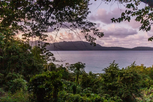 Wieczorny Widok Krajobraz Pobliżu Las Galeras Dominikana — Zdjęcie stockowe