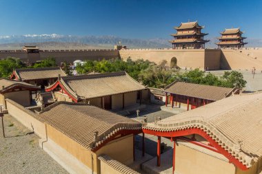 Jiayuguan Kalesi Avlusu, Gansu Eyaleti, Çin