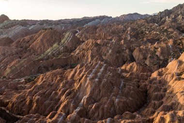 Zhangye Danxia 'nın gökkuşağı dağları Ulusal Geopark, Gansu Eyaleti, Çin