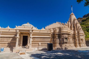 Jain temple at Girnar Hill, Gujarat state, India clipart