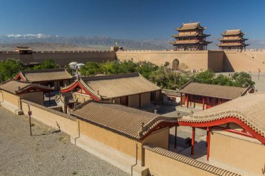 Jiayuguan Kalesi Avlusu, Gansu Eyaleti, Çin