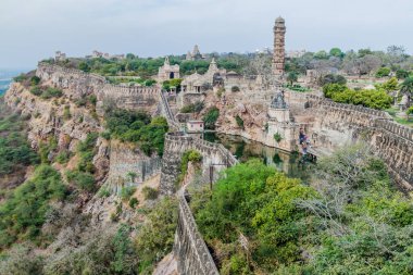 Chittorgarh 'daki Chittor Kalesi Manzarası, Rajasthan Eyaleti, Hindistan