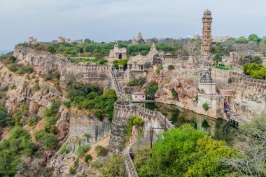 Chittorgarh 'daki Chittor Kalesi Manzarası, Rajasthan Eyaleti, Hindistan