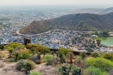 Taragarh Kalesi, Rajasthan Eyaleti, Hindistan 'dan Bundi' nin hava görüntüsü