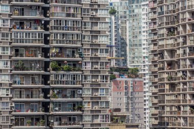 Chongqing, Çin 'de büyük apartmanlar.