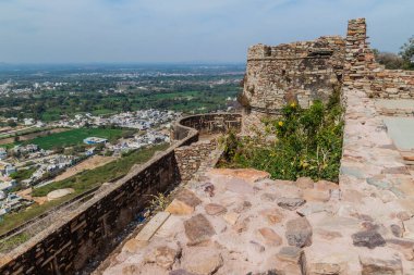 Chittorgarh 'daki Chittor Kalesi Duvarları, Rajasthan Eyaleti, Hindistan