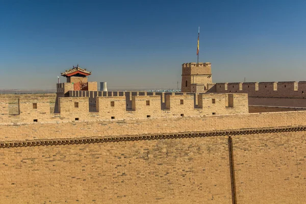 Mury Fortu Jiayuguan Prowincja Gansu Chiny — Zdjęcie stockowe