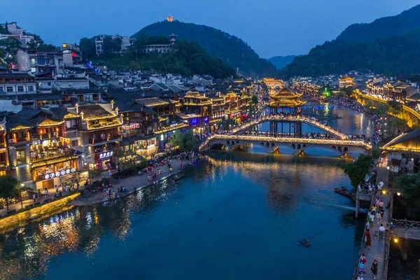 Fenghuang China August 2018 Evening View Fenghuang Ancient Town Xueqiao — Stock Photo, Image