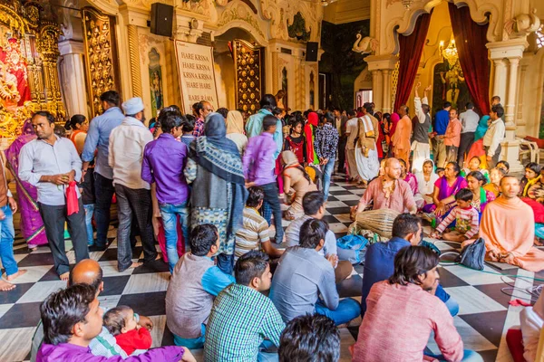 Вриндаван Индия Февраля 2017 Года Люди Храме Кришны Баларам Мандир — стоковое фото