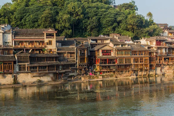 Traditional Houses Tuo River Fenghuang Ancient Town Hunan Province China — Stock Photo, Image