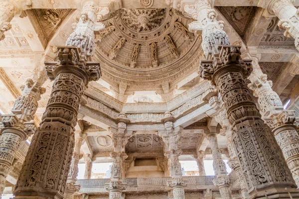Interno Marmo Intagliato Del Tempio Jain Ranakpur Stato Del Rajasthan — Foto Stock