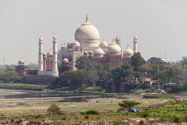 Taj Mahal Visto Desde Fuerte Agra Estado Uttar Pradesh India — Foto de Stock