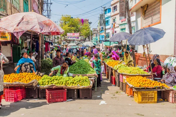 Udaipur India Febrero 2017 Mercado Frutas Hortalizas Udaipur Estado Rajastán — Foto de Stock