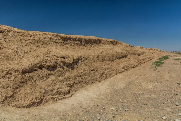 Jordnära Del Muren Nära Jiayuguan Provinsen Gansu Kina — Stockfoto