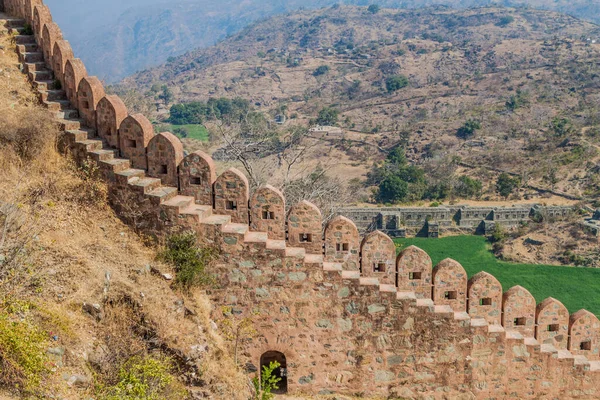 Muren Van Kumbhalgarh Fort Rajasthan Staat India — Stockfoto