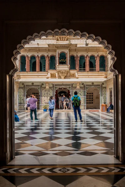 Udaipur India Februari 2017 Binnenplaats Van Stad Paleis Udaipur Rajasthan — Stockfoto