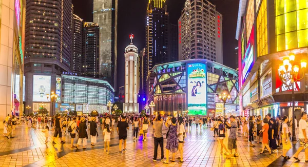 Chongqing China August 2018 Night View Liberation Monument Chongqing China — Stock Photo, Image