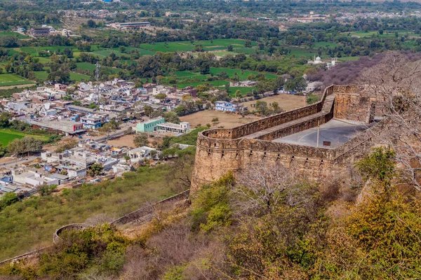 Luchtfoto Van Chittorgarh Vanuit Chittor Fort Rajasthan Staat India — Stockfoto